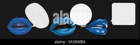 Moderno adesivo grunge per collage. Bolla vocale con realismo Illustrazione Vettoriale