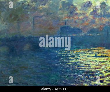 Waterloo bridge, Sunlight Effect, 1900 (Pittura) di Monet, Claude (1840-1926) French E3 Illustrazione Vettoriale