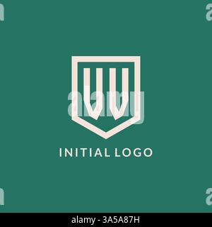 Logo iniziale VV monogramma schermo grafica vettoriale design forma geometrica Illustrazione Vettoriale