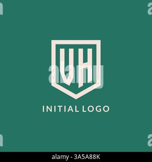 Logo iniziale VH monogramma schermo grafica vettoriale design forma geometrica Illustrazione Vettoriale
