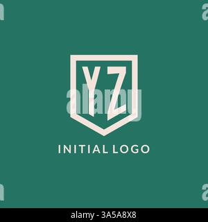 Logo iniziale YZ monogramma schermatura grafica vettoriale design forma geometrica Illustrazione Vettoriale
