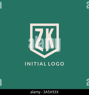 Logo iniziale ZK monogramma schermatura grafica vettoriale design forma geometrica Illustrazione Vettoriale