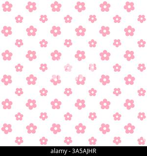 Fiore rosa senza cuciture su sfondo bianco Illustrazione Vettoriale