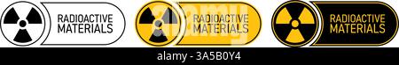 icone vettoriali radioattive impostate isolate. Illustrazione vettoriale Illustrazione Vettoriale