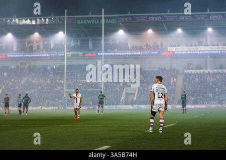 Joseph Woodward durante la partita della Gallagher Premiership Northampton Saints vs Leicester Tigers al Cinch Stadium at Franklin's Gardens, Northampton, Regno Unito, 21 marzo 2025 (foto di Craig Evans/News Images) Foto Stock