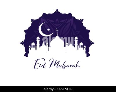 Vettore della moschea EID Mubarak Illustrazione Vettoriale