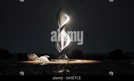 rendering 3d del portale degli artefatti alieni di gioco 3d. Foto Stock