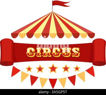 Tenda circo retrò con bandiere Illustrazione Vettoriale