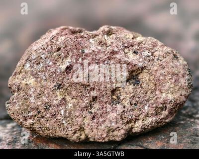 Primo piano di una dettagliata roccia vulcanica con struttura porosa Foto Stock