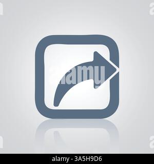 Condividi l'icona con un quadrato e una freccia per l'app Web e mobile con sfondo astratto color argento Illustrazione Vettoriale