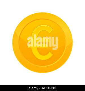 Moneta in euro per web design. Icona del vettore aziendale. Progettazione vettoriale Illustrazione Vettoriale