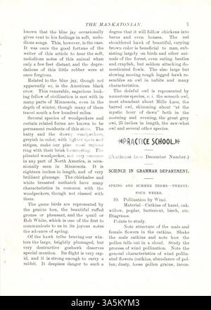 Nel febbraio 1898, il Mankatonian presentò una vasta gamma di contenuti, tra cui poesia studentesca, articoli su eventi accademici e sociali e pubblicità da parte di aziende locali. Pubblicata mensilmente dagli studenti della Mankato State Normal School dal 1891 al 1913, fu un'importante pubblicazione studentesca che documentava la vita scolastica. Foto Stock
