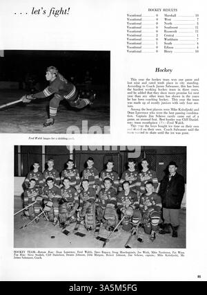 L'annuario Tradewind del 1963 documenta il coinvolgimento degli studenti in accademici, atletica, club ed eventi scolastici durante l'anno accademico 1962-1963. Evidenzia anche il contributo degli studenti afroamericani allo sviluppo della scuola. Foto Stock