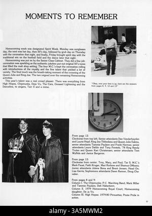 L'annuario "Pieces of Eighty" del 1980 del Park Center High mette in mostra la vita degli studenti, le attività del club, le esibizioni atletiche e i contributi dei docenti dell'anno accademico 1979-1980. Foto Stock