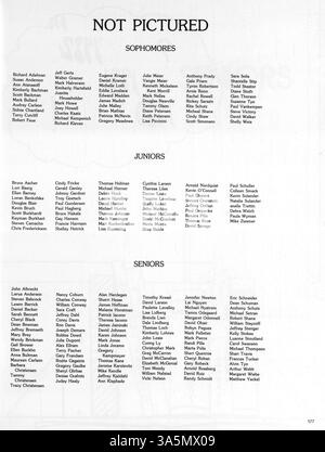 L'annuario 1980 del Park Center High mette in evidenza la vita studentesca, tra cui sport, accademici e varie funzioni scolastiche dell'anno accademico 1979-1980. Foto Stock