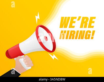 Stiamo assumendo la parola. Concetto di illustrazione vettoriale per modello, design, Web, app mobile, poster, banner, volantino, sfondo. Illustrazione Vettoriale