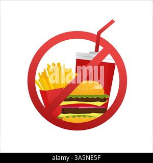 Illustrazione vettoriale. Nessun segno di cibo, ottimo design per qualsiasi scopo. Fast food. Illustrazione Vettoriale
