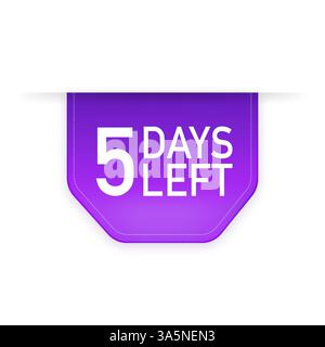 Poster 5 giorni per andare in stile piatto. Illustrazioni vettoriali per la gestione del tempo. Illustrazione Vettoriale