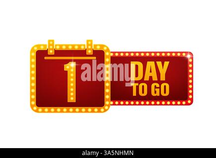 Un giorno per una luce retrò su sfondo bianco. I giorni prima della luce sullo sfondo chiaro. Illustrazione Vettoriale