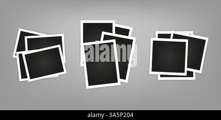 Cornici fotografiche vuote isolate su sfondo bianco. Illustrazione vettoriale. Illustrazione Vettoriale