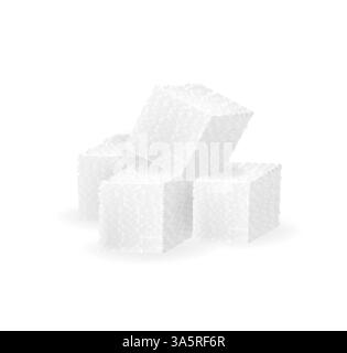 Cubetti di zucchero, design perfetto per qualsiasi scopo. Sfondo astratto. illustrazione 3d. Illustrazione vettoriale. Illustrazione Vettoriale