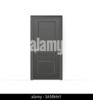 Porta realistica per un design decorativo. Set di illustrazioni vettoriali per mobili. Mobili da ufficio. Segno 3d realistico. Illustrazione vettoriale isolata. Illustrazione Vettoriale