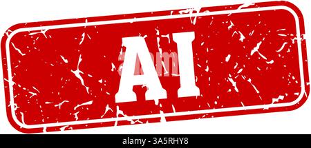 francobollo ai. segno rettangolare ai isolato su sfondo trasparente Illustrazione Vettoriale