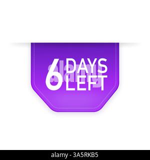 Poster 6 giorni per andare in stile piatto. Illustrazioni vettoriali per la gestione del tempo. Illustrazione Vettoriale