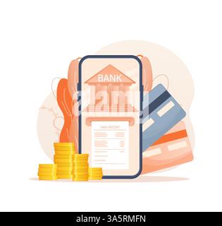 Personale di line banking per la progettazione della pagina dell'account. Illustrazione vettoriale isometrica. Banca online. Illustrazione vettoriale. Illustrazione Vettoriale