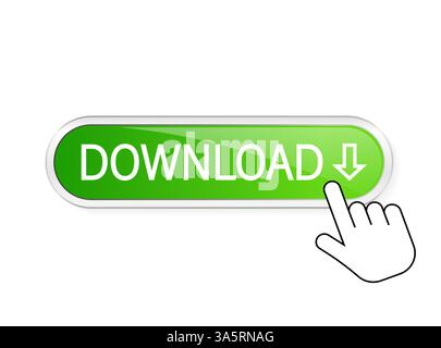 Download, design perfetto per qualsiasi scopo. Illustrazione, vettore. Sfondo vettoriale. Icona clic a mano. Illustrazione Vettoriale