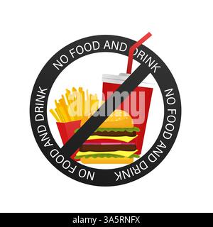 Illustrazione vettoriale. Nessun segno di cibo, ottimo design per qualsiasi scopo. Fast food. Illustrazione Vettoriale