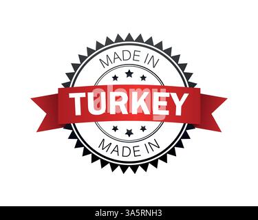 Timbro in gomma grunge con testo realizzato in Turchia, illustrazione vettoriale. Illustrazione Vettoriale