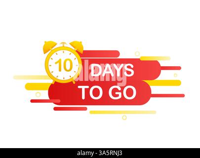 mancano 10 giorni in stile moderno. Badge offerta speciale. Progettazione Web. Etichetta di vendita. Illustrazione vettoriale. Illustrazione Vettoriale