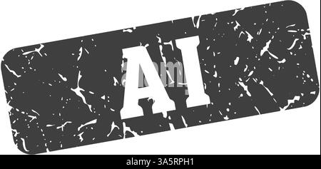 francobollo ai. segno rettangolare ai isolato su sfondo trasparente Illustrazione Vettoriale