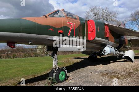Il Mikoyan MIG-27 è un aereo da attacco al suolo a raggio variabile, originariamente costruito dall'ufficio di progettazione Mikoyan-Gurevich in Unione Sovietica. Foto Stock