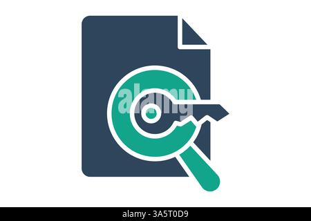 Icona parola chiave. stile icona a tinta unita. icona relativa al marketing digitale. illustrazione vettoriale degli elementi aziendali Illustrazione Vettoriale