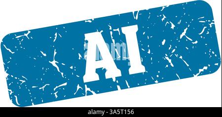 francobollo ai. segno rettangolare ai isolato su sfondo trasparente Illustrazione Vettoriale