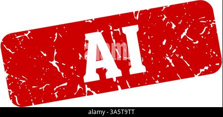 francobollo ai. segno rettangolare ai isolato su sfondo trasparente Illustrazione Vettoriale