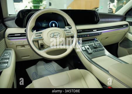 Almaty, Kazakistan - 14 marzo 2025: Multi-wheel nella Hyundai Palisade. Casa automobilistica coreana Foto Stock