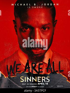 Sinners (2025) POSTER ART con Michael B. Jordan è 'Smoke' *Filmstill - solo per uso editoriale* vedere le istruzioni speciali. Immagine CAP/TFS fornita da capita Foto Stock