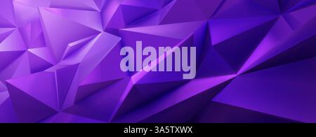 Vivace sfondo in cristallo astratto caratterizzato da un mosaico di forme viola interconnesse, che crea un motivo dinamico e geometrico con varie sfumature e. Illustrazione Vettoriale