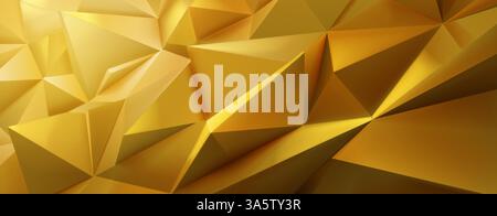 Vivace sfondo in cristallo astratto caratterizzato da un mosaico di forme gialle interconnesse, che crea un motivo dinamico e geometrico con varie sfumature e. Illustrazione Vettoriale