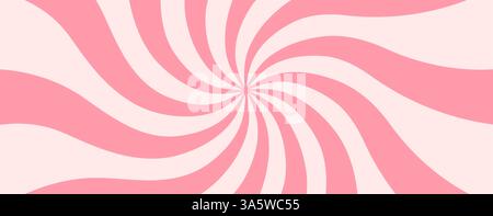 Sfondo rosa crema caramellata. La consistenza del gelato alle caramelle turbolenta spirale di fragole dolci vettoriali dorsali ondulati Illustrazione Vettoriale