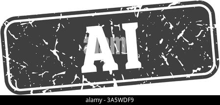 francobollo ai. segno rettangolare ai isolato su sfondo trasparente Illustrazione Vettoriale