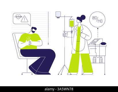 Emergenza crisi ipertensiva aiuto astratto concetto illustrazione vettoriale. Illustrazione Vettoriale