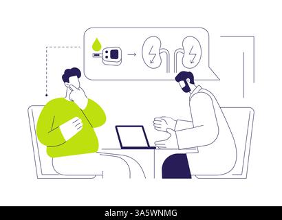 Disturbo renale diabetico illustrazione astratta del concetto di vettore. Illustrazione Vettoriale