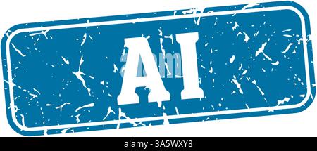 francobollo ai. segno rettangolare ai isolato su sfondo trasparente Illustrazione Vettoriale