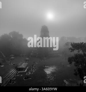 Altare El Gran Giaguaro a Tikal, Peten, Guatemala Foto Stock