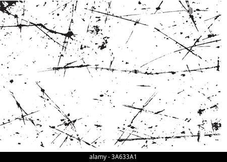 Pennello a secco stropiccia e graffia sfondo retro Grunge. Design con motivo senza cuciture e grungy. Sovrapposizione grana metallica ruggine. Intonaco, inchiostro Illustrazione Vettoriale
