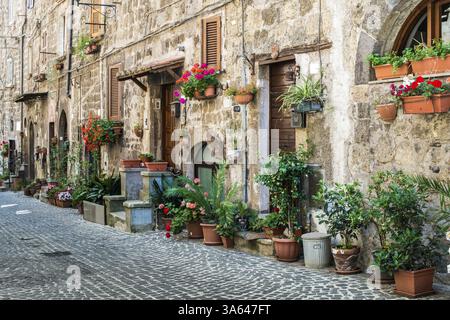 Tradizionale delle case degli italiani. Gli edifici di vecchia costruzione Foto Stock